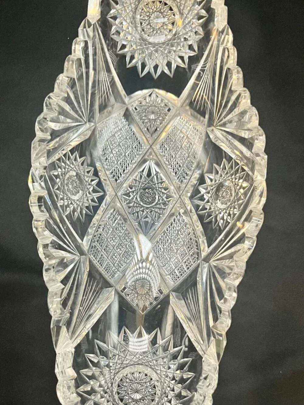 Antique American Brilliant Period Cut Crystal Celery, Relish, Or Candy Dish